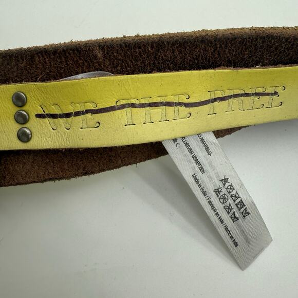 Free People We The Free Jona Belt Butter Yellow Haze Leather NWT Size M/L - Picture 4 of 5